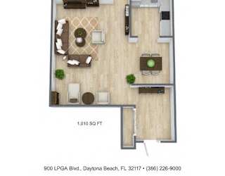 Aventine at Daytona Beach - Sandpoint One Bedroom floor plan.