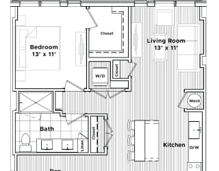 a floor plan of a small house at Madison West Elm, Pennsylvania
