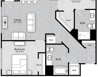The Madeira Floorplan at The Harrison, Newtown Square