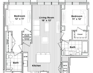 a floor plan of a small house at Madison West Elm, Conshohocken Pennsylvania