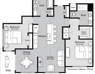 The Carrissima Floorplan at The Harrison, Newtown Square, PA, 19073