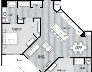 The Top of the Mark Floorplan at The Harrison, Newtown Square, PA