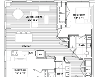 a floor plan of a small house at Madison West Elm, Conshohocken, PA