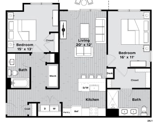 2a1 Floor Plan at Madison Prickett Preserve, Yardley, PA