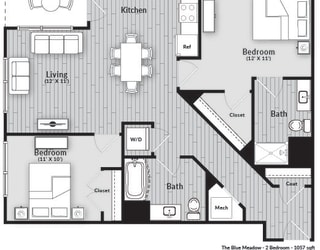 The Blue Meadow Floorplan at The Harrison, Newtown Square, Pennsylvania