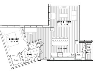 a floor plan of a small house at Madison West Elm, Conshohocken Pennsylvania