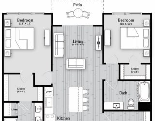 a floor plan of a house at The Harrison, Newtown Square, PA, 19073
