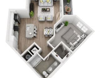 1 bedroom 1 bath floor plan
