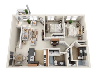 2 bedroom floorplan at Madison Sierra Sun, Washington