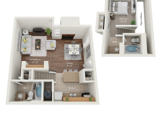 the alcove troy apartments 1 bed floor plan