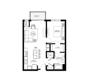 floor plan of 55 north luxury apartments to rent in the north end of boston