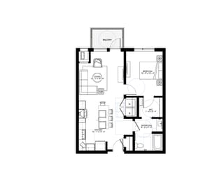 floor plan of 55 north luxury apartments to rent in the north end of boston