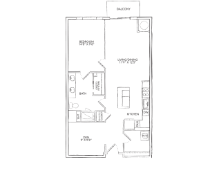 a floor plan of a bedroom apartment
