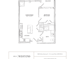 a floor plan of a unit with a bedroom and a bathroom