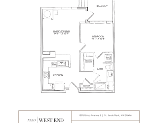 a floor plan of a bedroom apartment