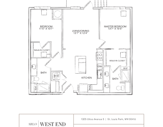 a floor plan of a bedroom apartment with a bathroom and a closet