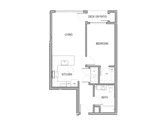 Floor Plan 1 Bedroom 1 Bathroom C