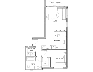 Floor Plan 1 Bedroom 1 Bathroom F