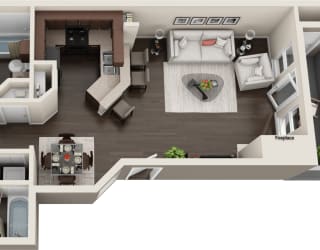 3D floor plan of B2