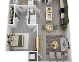 A3 floor plan showing a living room, dining room, kitchen, and bedrooms.