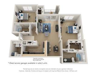 Preserve at Mobbly Bay, B3R layout, 1,186 square foot two bedroom, two bathroom