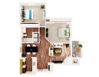 North Creek Apartments 2 bed 1 bath  930 sqft
