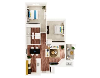 North Creek Apartments 2 bed 2 bath 930 sqft