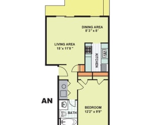 Floor Plan Deluxe One Bedroom (AN)