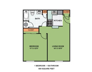 Floor Plan One Bedroom One Bath