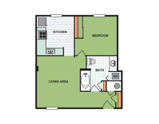 Floor Plan Standard One Bedroom (SR5)