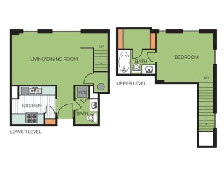 Floor Plan One Bedroom Townhome (TR12)