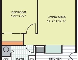 Floor Plan Standard One Bedroom (SN1)