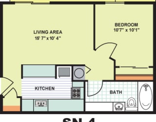 Floor Plan Standard One Bedroom (SN4)