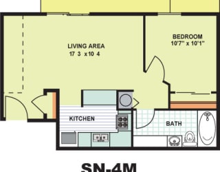 Floor Plan Standard One Bedroom (SN4M)