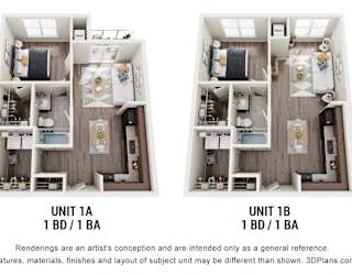 a floor plan of unit a1b and a floorplan of unit b1