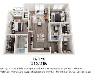 Floor Plan 2 Bedrooms | 2 Baths
