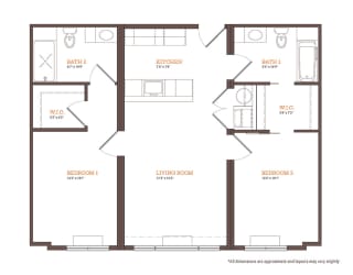 B1 Floor Plan at Park and Main, Hartford, CT