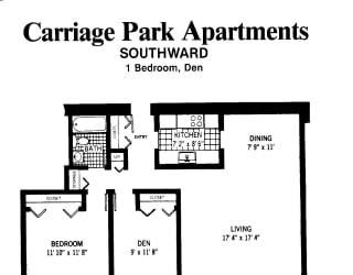 Carriage Park 2 Bedroom & 1 Bath Highrise