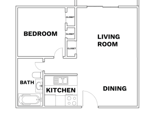 a floor plan of a bedroom apartment