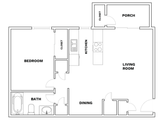 a floor plan of a bedroom apartment
