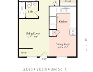 Floor Plan 2 Bedroom - COUNTRY PLACE