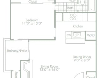 a floor plan of a small house with a bedroom and a living room