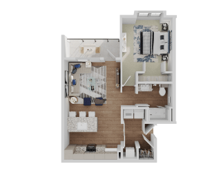 1 bed 1 bath A2a Floor Plan at Standard441, Lady Lake