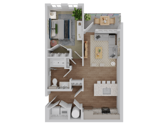 1 bed 1 bath A1 Floor Plan at Standard441, Lady Lake, FL