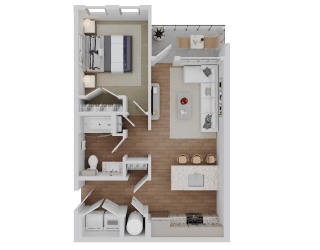 1 bed 1 bath A1p Floor Plan at Standard441, Lady Lake, 32159