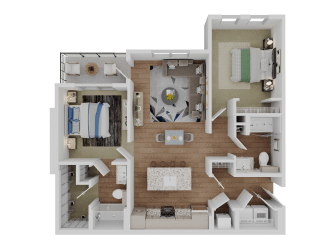 2 bed  2bath B1p Floor Plan at Standard441 Luxury Apartment Homes, Lady Lake