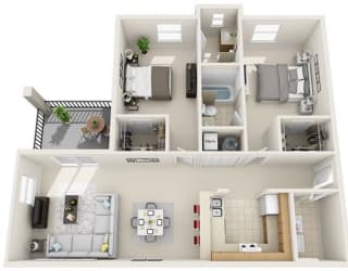 2 Bed 2 Bath at Tivoli Apartments, Gainesville, Florida, 32608
