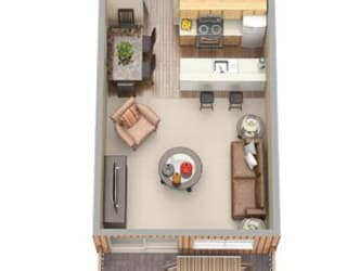 Floor Plan 1 Bedroom | 1 Bathroom | Long