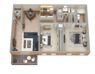 Floor Plan 2 Bedroom | 2 Bathroom | Square