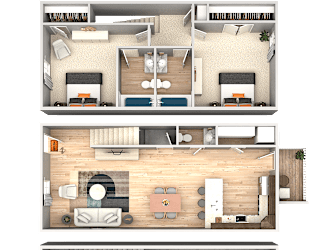 A set of three images showing interior floor plans of a house.